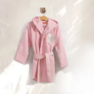 Βαμβακερό Μπουρνούζι Cute Snail Ροζέ - Nef Nef