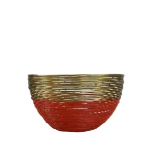 Καλάθι Μεταλλικό Κοραλί-Χρυσό 18x11cm