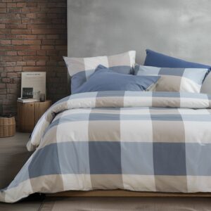 Σεντόνια υπέρδιπλα με λάστιχο σετ Casual Check Denim - Nef Nef homeware