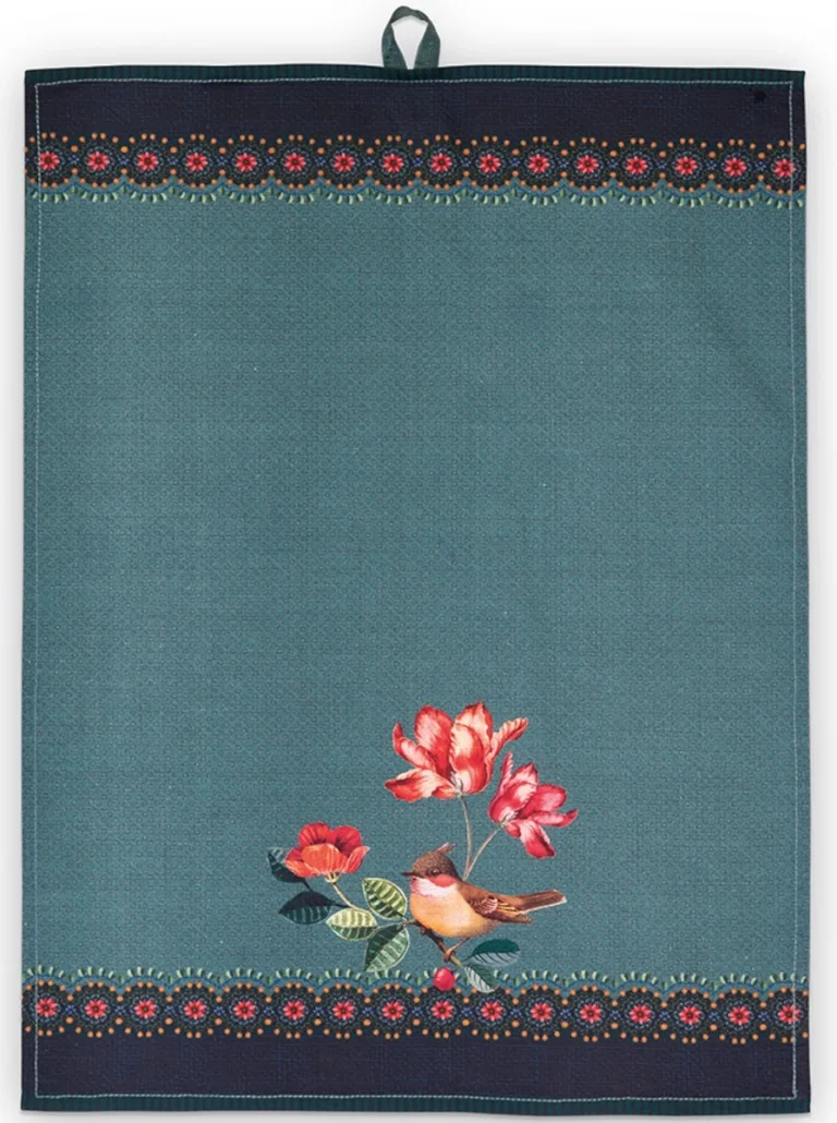 Pip Studio Πετσέτα Κουζίνας Winter Wonderland Bird Green 50x70cm