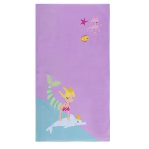 Πετσέτα Θαλάσσης Παιδική Mermaid Having Fun Lilac Nef-Nef (70x120)