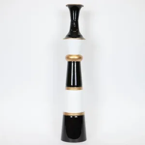 Βάζο Επιδαπέδιο Μεταλλικό 17x17x86.5cm Gold/Black/White - Estheti Home