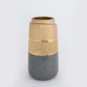 Βάζο Κεραμικό 24.5cm Gold/Grey - Estheti Home
