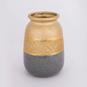 Βάζο Κεραμικό 19cm Gold/Grey – Estheti Home