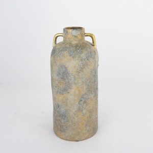 Κεραμικό βάζο Γκρι/Χρυσό 30cm – Estheti Home