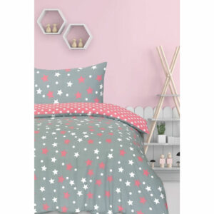 Σετ Σεντόνια 3τμχ Διάστημα (170×260 + 50×70+5) PINK/GREY – Giorgio Home