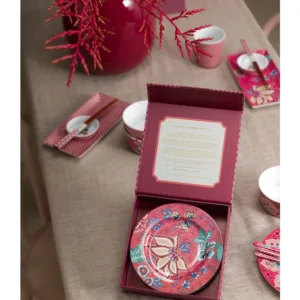 Σετ 4 Πιάτων Πάστας Flower Festival Dark Pink - PIP STUDIO