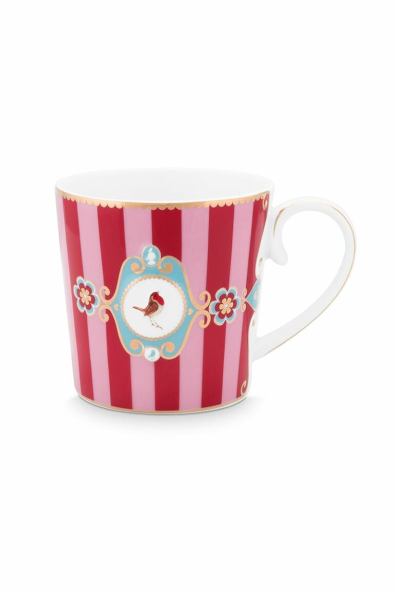 Κούπα Love Birds Ριγέ Pip Studio 150ml – Κόκκινη/Ροζ