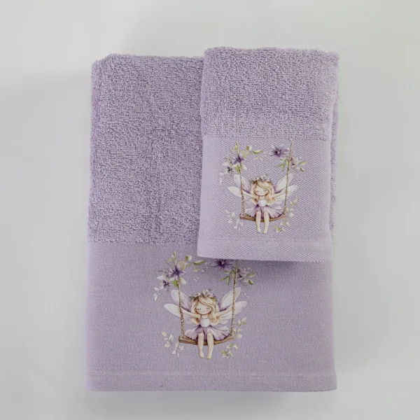 Borea Home Textiles Πετσέτες Σετ 2τμχ Bela – Λιλά Νεράιδα