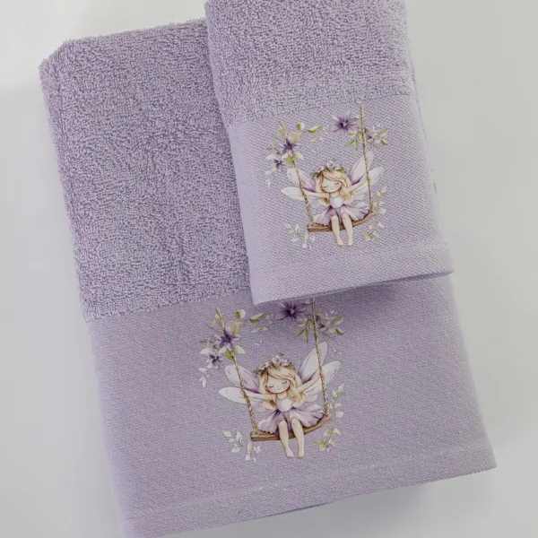 Borea Home Textiles Πετσέτες Σετ 2τμχ Bela – Λιλά Νεράιδα