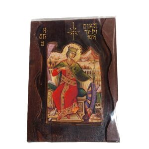 Ξύλινη Εκκλησιαστική Εικόνα Αγία Αικατερίνη 22x16cm