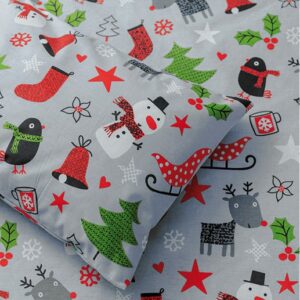 Borea Σετ Σεντόνι 2τμχ Χιονάνθρωπος Μονό 160x240cm