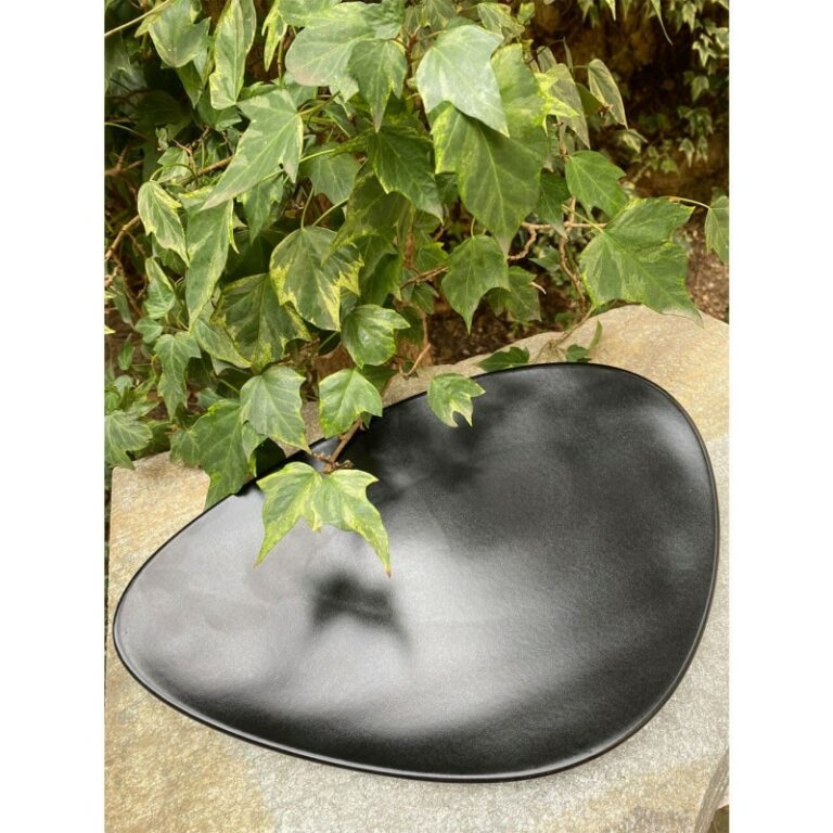 Πιατέλα Φαγητού Κεραμική – Μαύρη, 35x23 cm