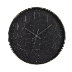 Ρολόι Τοίχου Πλαστικό Μαύρο – Χρυσό 30×30×4,5 cm