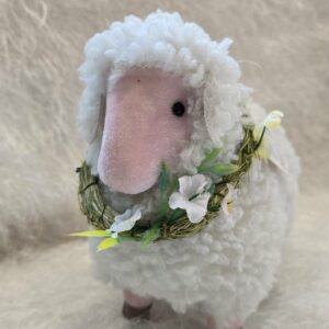 πασχαλινή διακόσμηση, προβατάκι διακοσμητικό, πασχαλινό διακοσμητικό, ανοιξιάτικη διακόσμηση, προβατάκι με στεφάνι, διακόσμηση Πάσχα