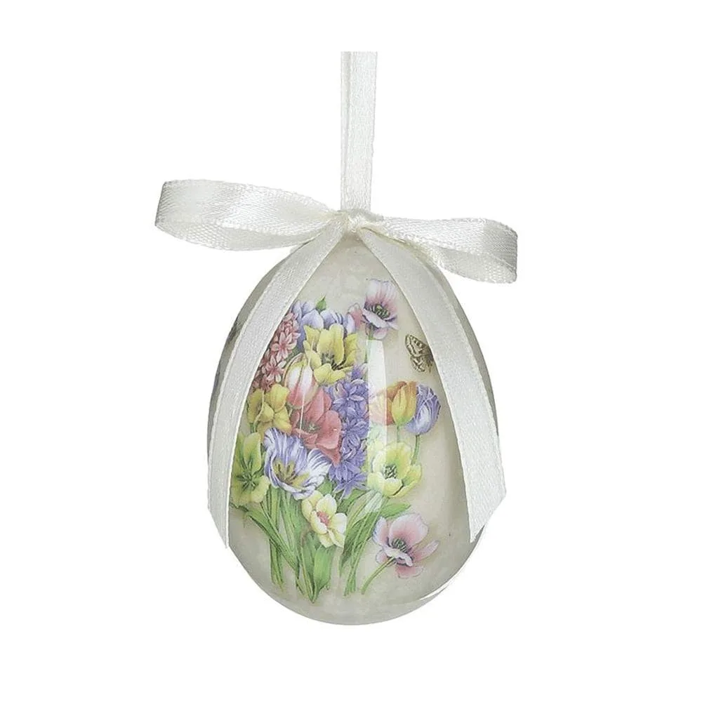 1-73-582-8870 Σετ 2 Τεμ. Πασχαλινά Αυγά με Λουλούδια 16εκ