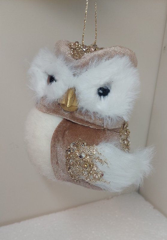 100-182 Χριστουγεννιάτικο Στολίδι Κουκουβάγια Κρεμαστή