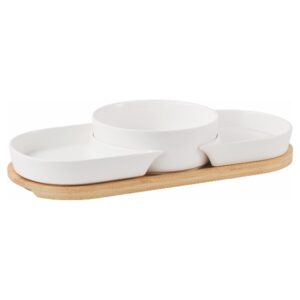 Οντεβιέρα 3 Τεμαχίων με Βάση – Crispo Trio Λευκή 40x18x8 εκ