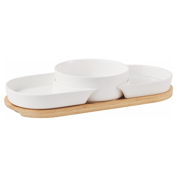 Οντεβιέρα 3 Τεμαχίων με Βάση – Crispo Trio Λευκή 40x18x8 εκ