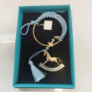 MOON Αλογάκι από Σμάλτο Μπλε για Μωρά