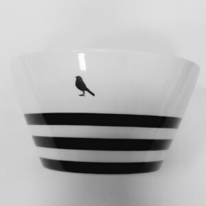 Μπωλ Πορσελάνης 14εκ Λευκό με Μαύρες Ρίγες