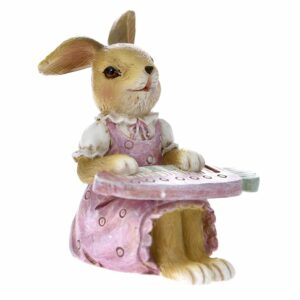 Ροζ Λαγουδίνα με Αρμόνιο από Πολυρεζίνη 7x6x8εκ