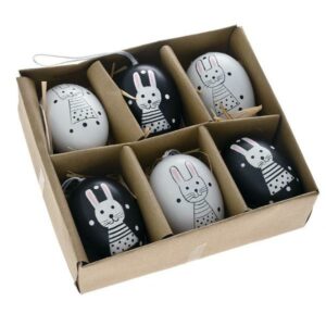 Πλαστικά Κρεμαστά Αυγά Σετ 6 Τεμ. 6x4εκ σε Χάρτινο Κουτί