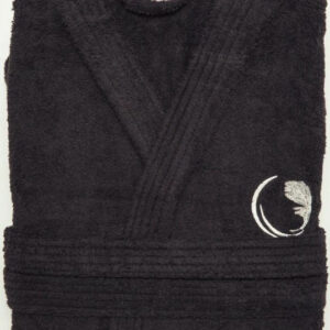 Borea Μπουρνούζι με Κουκούλα Μαύρο 420gr/m² Extra Large