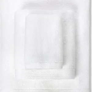 Σετ Πετσέτες Προσώπου 3 Τεμ. 100% Βαμβακερές Λευκές OEKO-TEX®