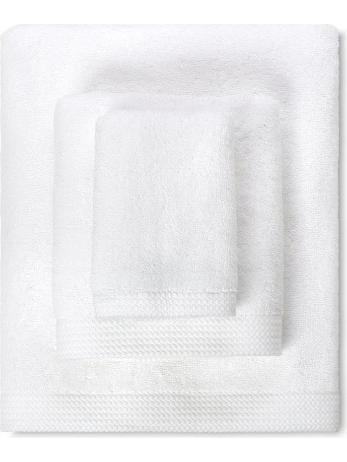 100-223 Σετ Πετσέτες Προσώπου 3 Τεμ. 100% Βαμβακερές Λευκές OEKO-TEX®