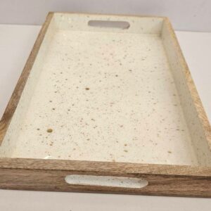 Ξύλινος Δίσκος Σερβιρίσματος Μπεζ 41x25x5cm