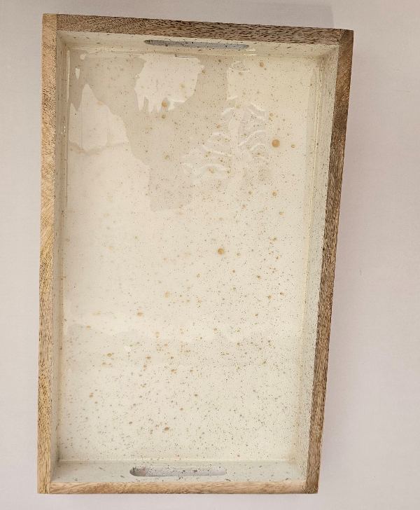 25145 Ξύλινος Δίσκος Σερβιρίσματος Μπεζ 41x25x5cm