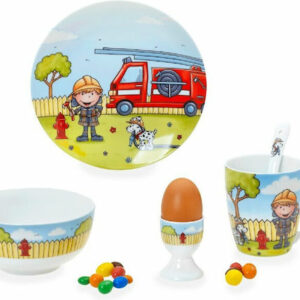 Cryspo Trio Παιδικό Σερβίτσιο Φαγητού Πορσελάνης Fireman Σετ 5 Τεμ. 28.0036.90