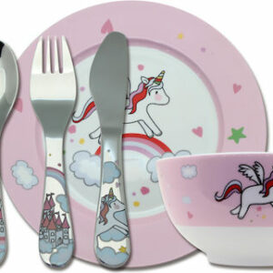 Cryspo Trio Σετ Φαγητού Unicorn από Πορσελάνη Πολύχρωμο 6 Τεμ.