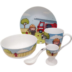 Cryspo Trio Παιδικό Σερβίτσιο Φαγητού Πορσελάνης Fireman Σετ 5 Τεμ. 28.0036.90