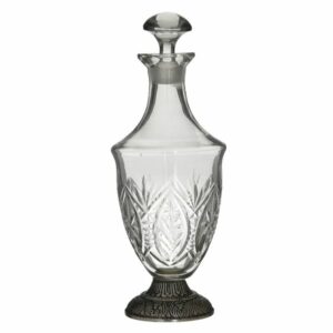 Inart Καράφα Γυάλινη/Μεταλλική Ασημί/Διάφανη 16x6x25cm