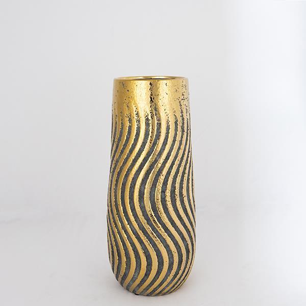 752-2013 ΒΑΖΟ ΚΕΡΑΜΙΚΟ ΚΑΦΕ - ΧΡΥΣΟ 14.5x4.5x35cm