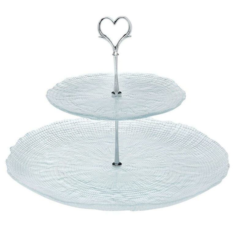 Cryspo Trio Γυάλινη Εταζέρα 2 Ορόφων Διάφανη