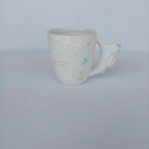 Πασχαλινή Κούπα Κεραμική Λευκή με Λαγούς 12x16.2cm