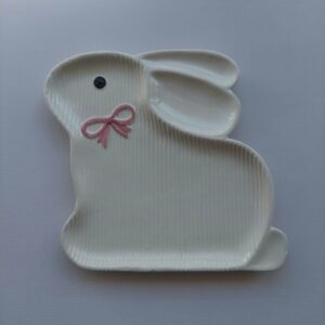 Διακοσμητικό Πασχαλινό Πιάτο Λαγός Κεραμικό 30x26x3cm