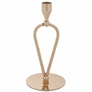 Χρυσό Μεταλλικό Κηροπήγιο με Βάση 10x10x21cm