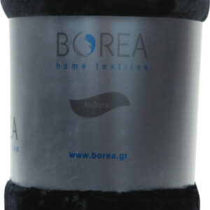 Borea K-4 Κουβέρτα Βελουτέ Μονή 150x220εκ. Μαύρη