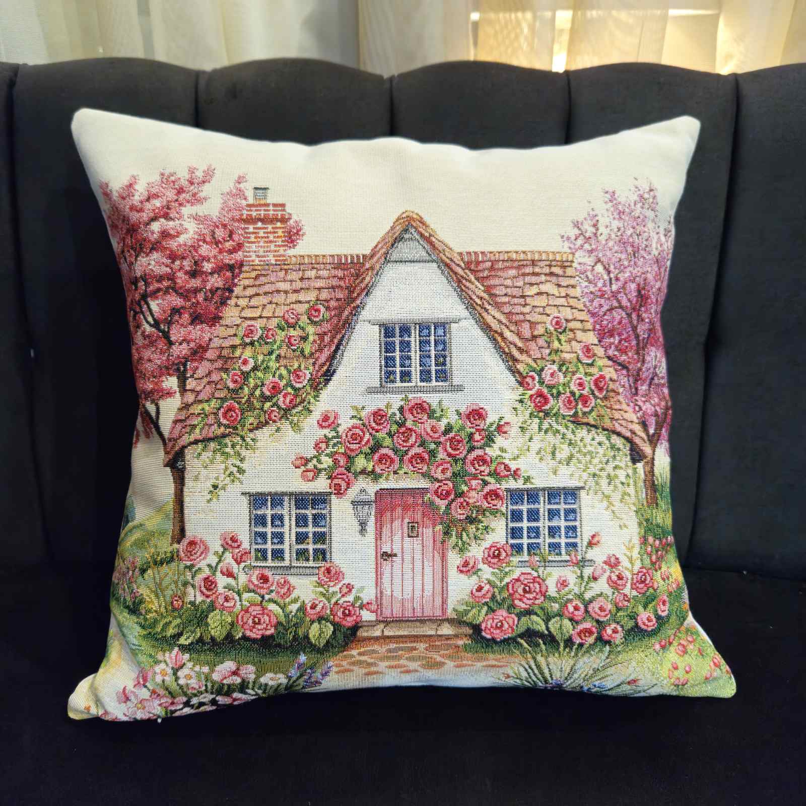 RIVER A Διακοσμητικό Μαξιλαράκι Σπιτάκι στο Δάσος 45x45cm