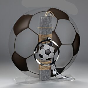 Λαμπάδα σε Βάση Plexi με Ασπρόμαυρη Μπάλα