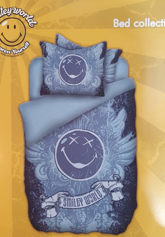 008293 Σετ Μονά Σεντόνια Dark Rebel Smiley World 160x255 με Μαξιλαροθήκη Nef-Nef