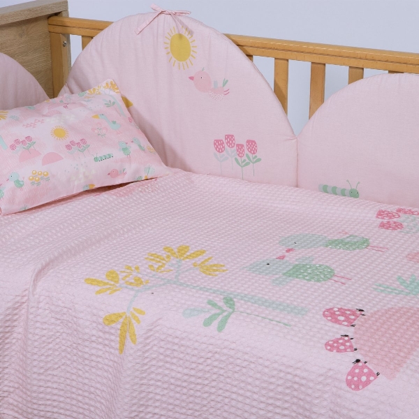 039487 Κουβέρτα Πικέ Κούνιας 110x150cm Nef-Nef Homeware Baby Spring Happiness
