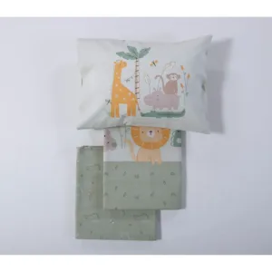Σετ Σεντόνια Κούνιας 3 Τεμαχίων Nef-Nef Savana Green 120x170