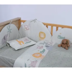 Σετ Σεντόνια Κούνιας 3 Τεμαχίων Nef-Nef Savana Green 120x170