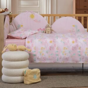 039588 Βρεφικό Σεντόνι Κούνιας Σετ Nef-Nef Homeware Spring Happiness Pink