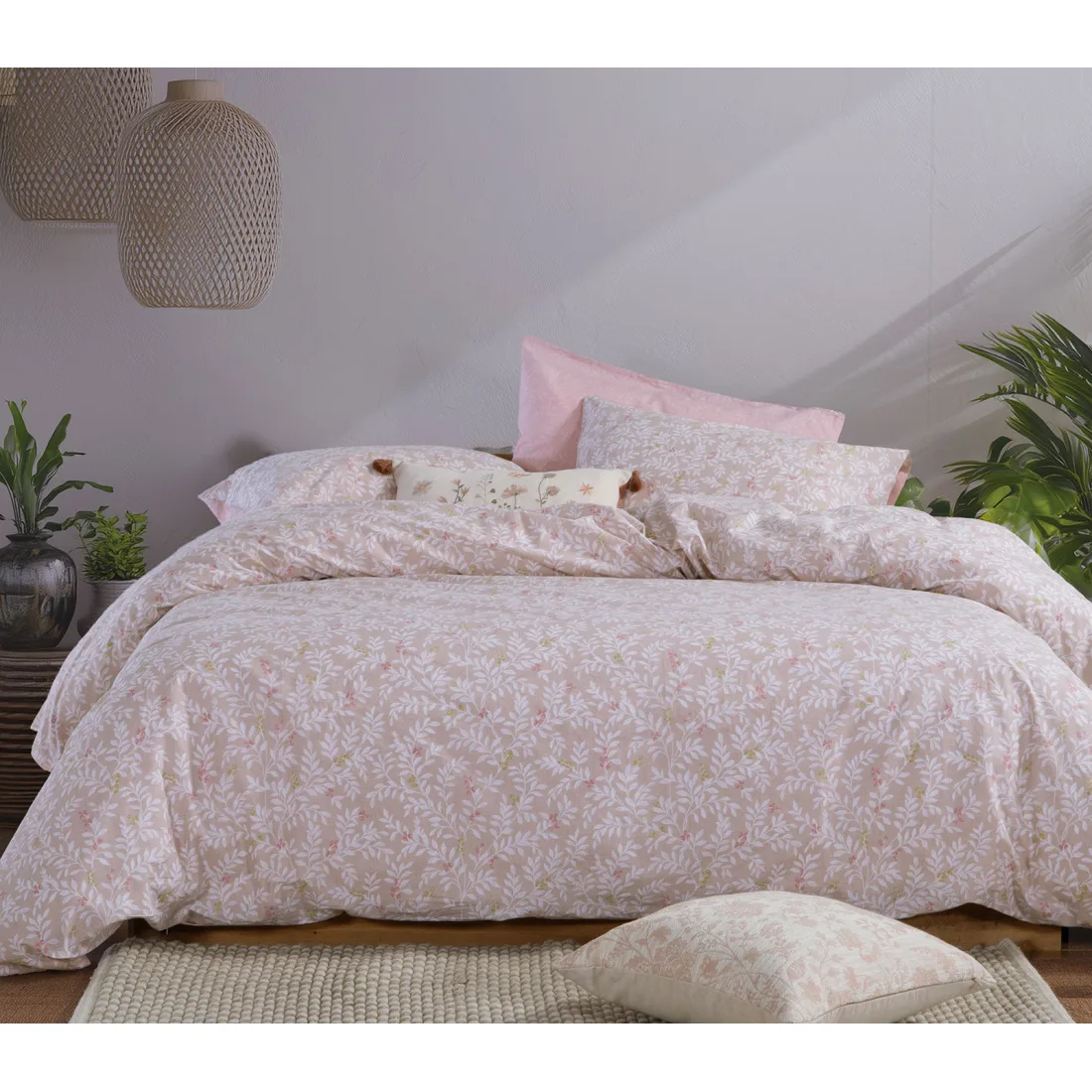 039701 Σετ Υπέρδιπλα Σεντόνια Cylia Beige Nef-Nef